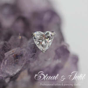 NeoMetal - Heart Shaped End - Cubic zirconia
